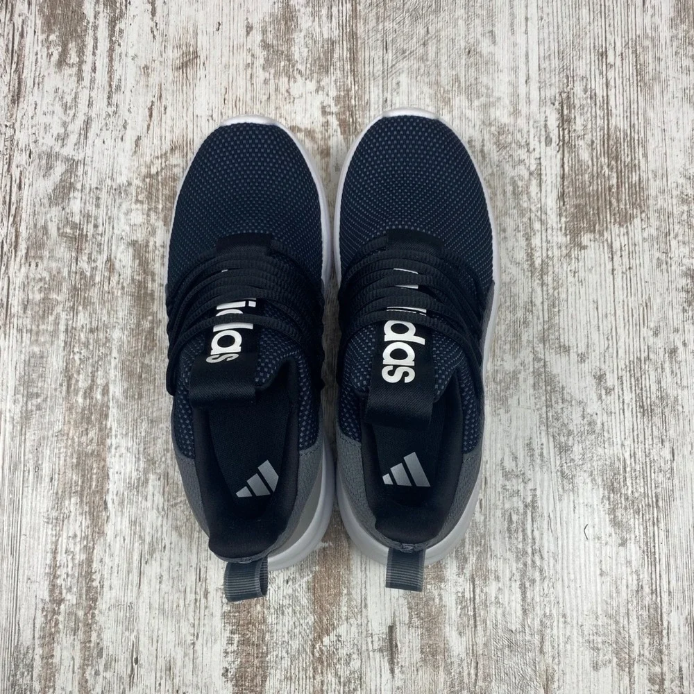 adidas Lite Racer Adapt 7.0 Kids Youth 4 Black Gray Cloudfoam Slip On Sneakers